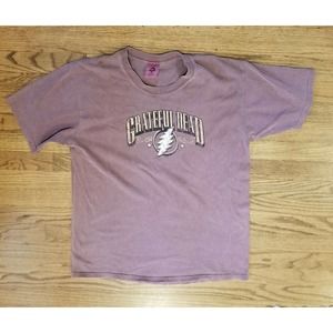 Grateful Dead Distressed Lightning Bolt Short Sleeve T-Shirt Lilac Size Medium
